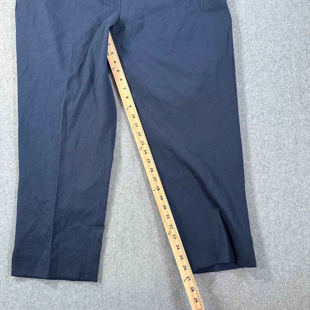 Zac & Rachel Navy Blue Textured Slim Ankle Pants Women's 18W New Straight Leg - Picture 4 of 12